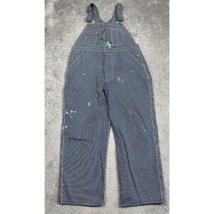 Key Imperial Bib Overalls Mens 40x30 Hickory Pinstripe Railroad Trucker Farm